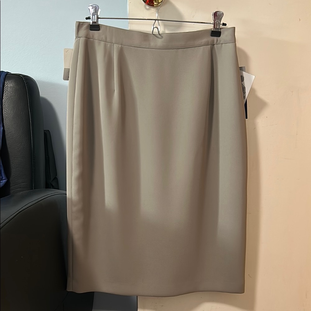 Tan Knee-Length Pencil Skirt for Work